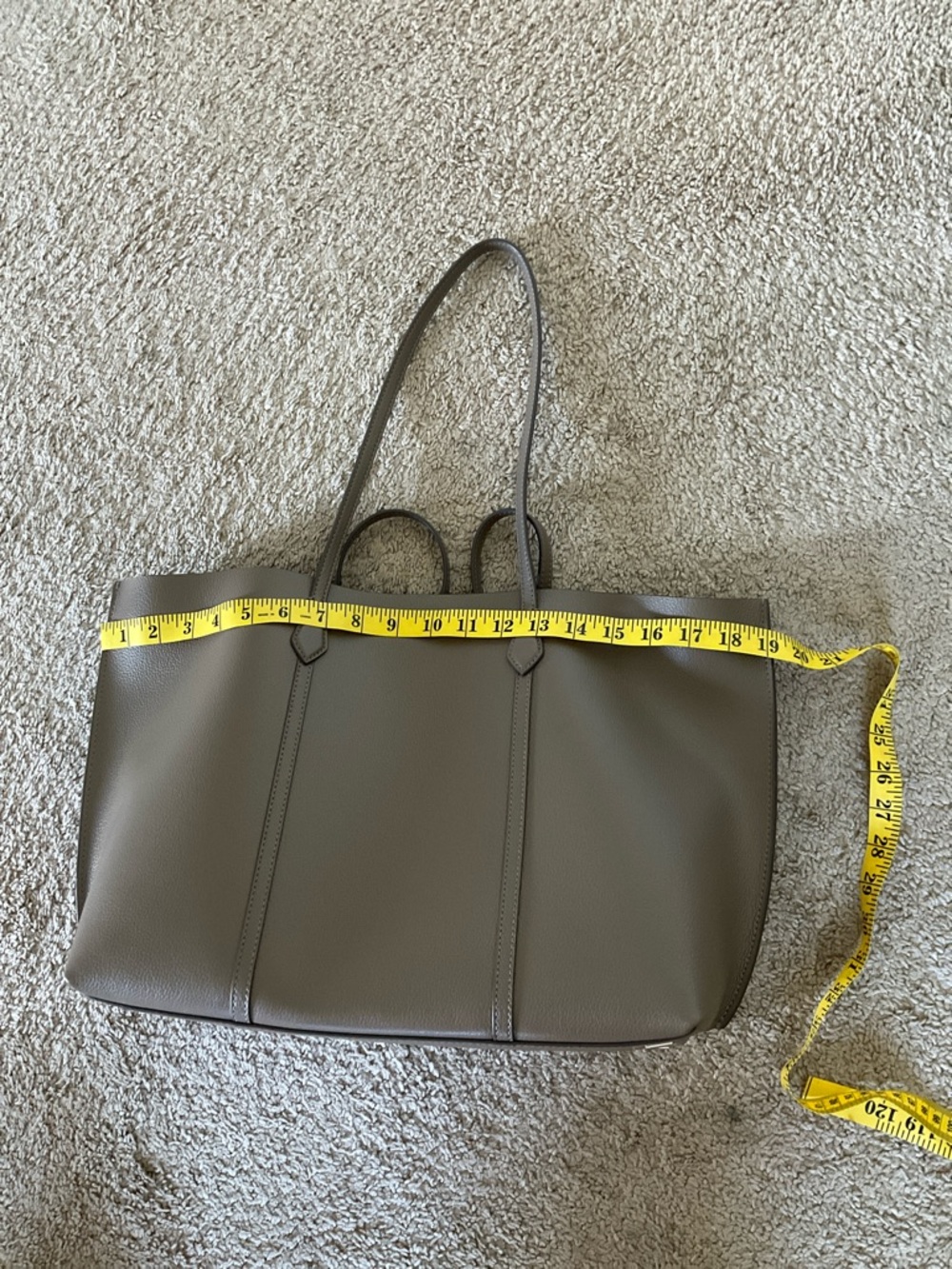 Tory Burch Taupe Leather Perry Tote - Picture 15 of 16